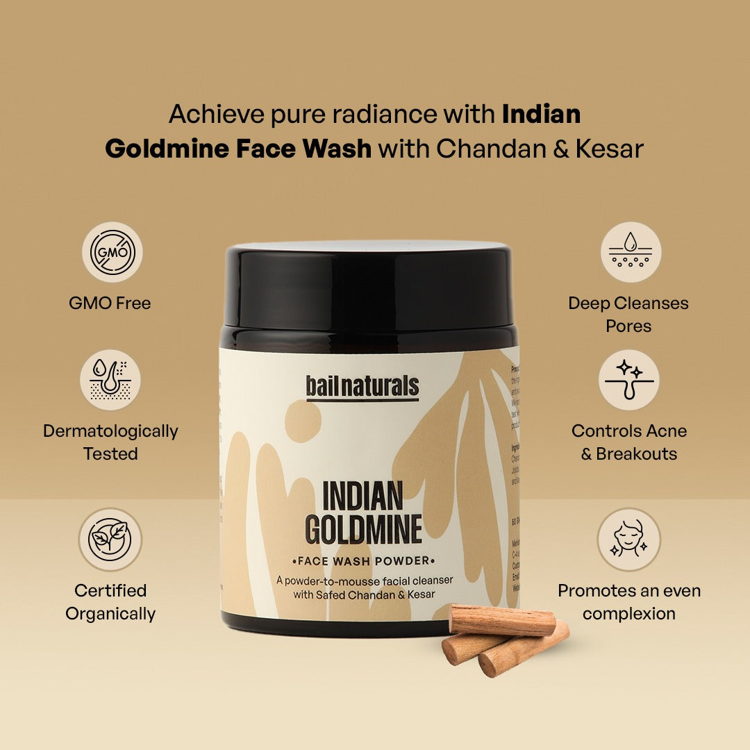Indian Goldmine | Face Wash Powder with Safed Chandan & Kesar