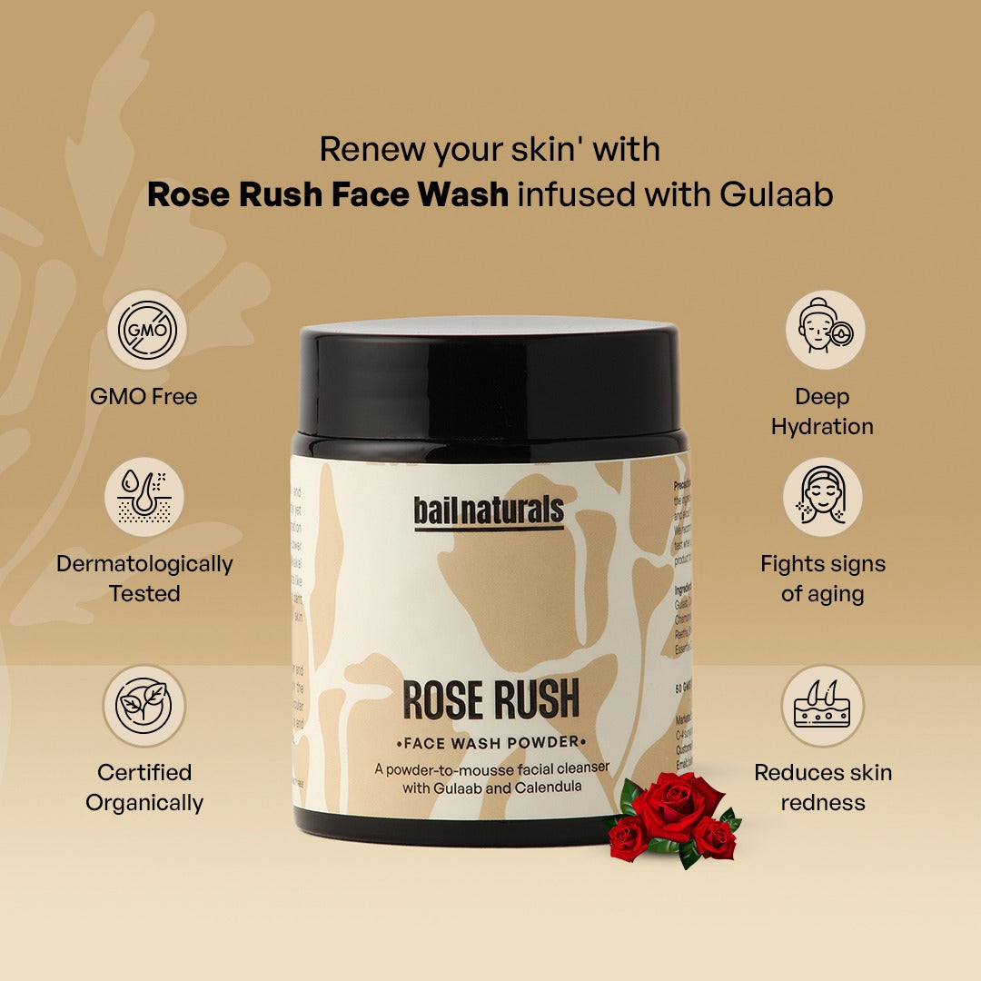 Rose Rush | Face Wash Powder with Gulaab