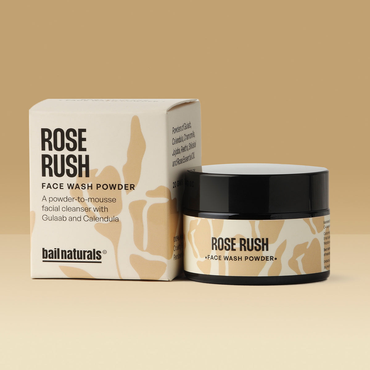 Rose Rush | Face Wash Powder with Gulaab - Bail Naturals Store